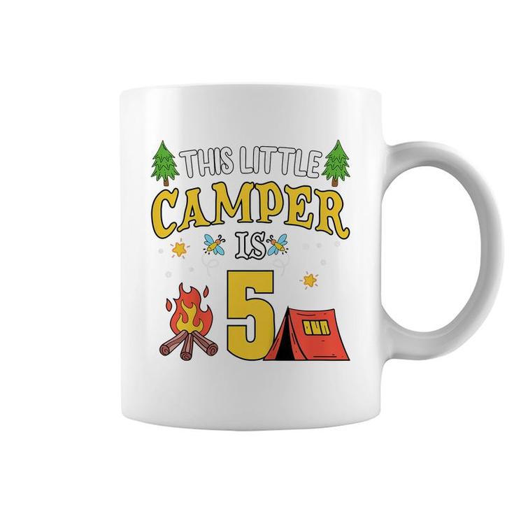 Kids Funny 5Th Camping Birthday Camper Lover 5 Year Old Gifts  Coffee Mug