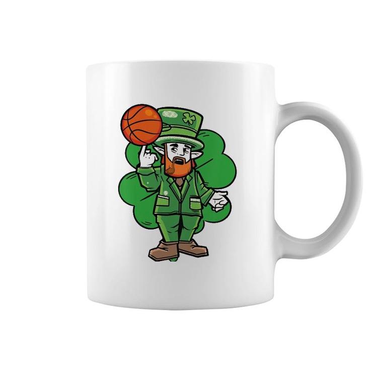 Kids Leprechaun St Patrick's Day Cool Basketball Clover Irish Gift Coffee Mug