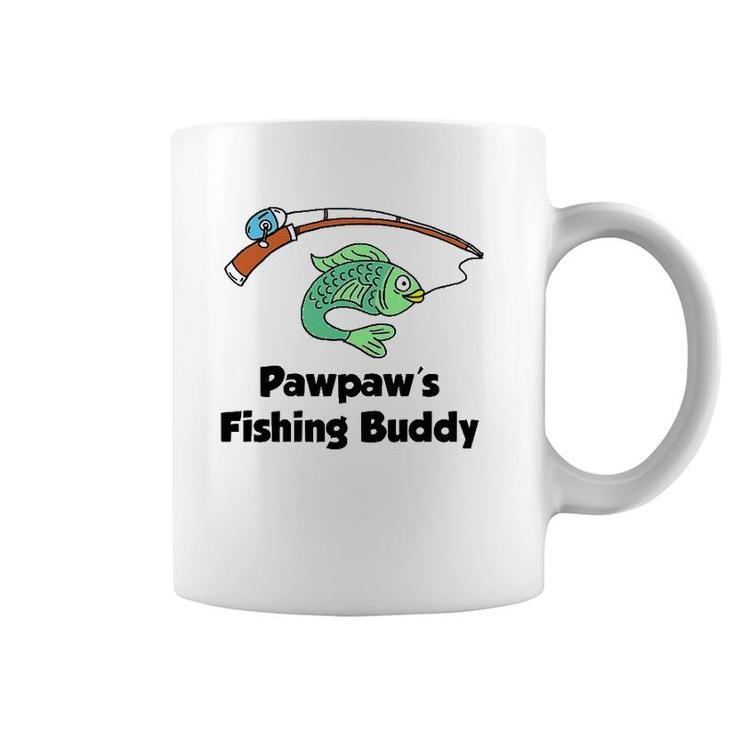 Kids Pawpaw's Fishing Buddy Grandson Or Granddaughter Fish Coffee Mug