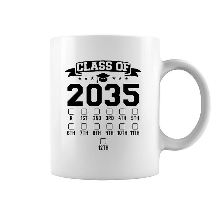 Kindergarten Class Of 2035 First Day Of School Check Mark Coffee Mug