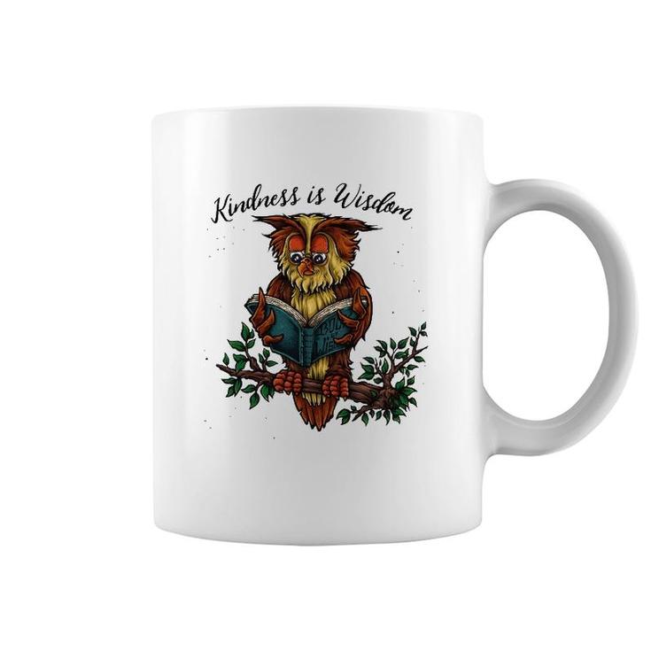 Kindness Is Wisdom Cute Wise Owl Illustration Coffee Mug