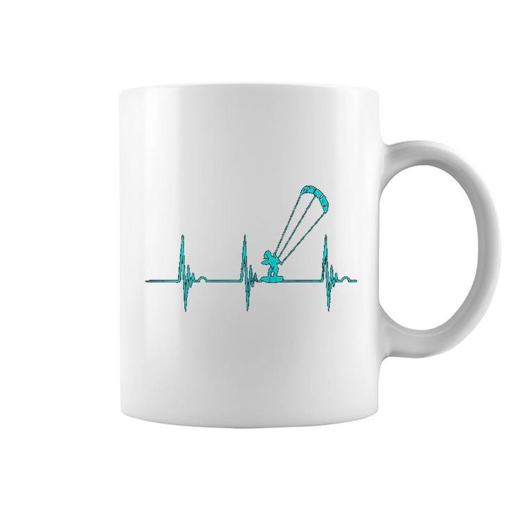 Kitesurfing Kitesurfer Heartbeat Coffee Mug