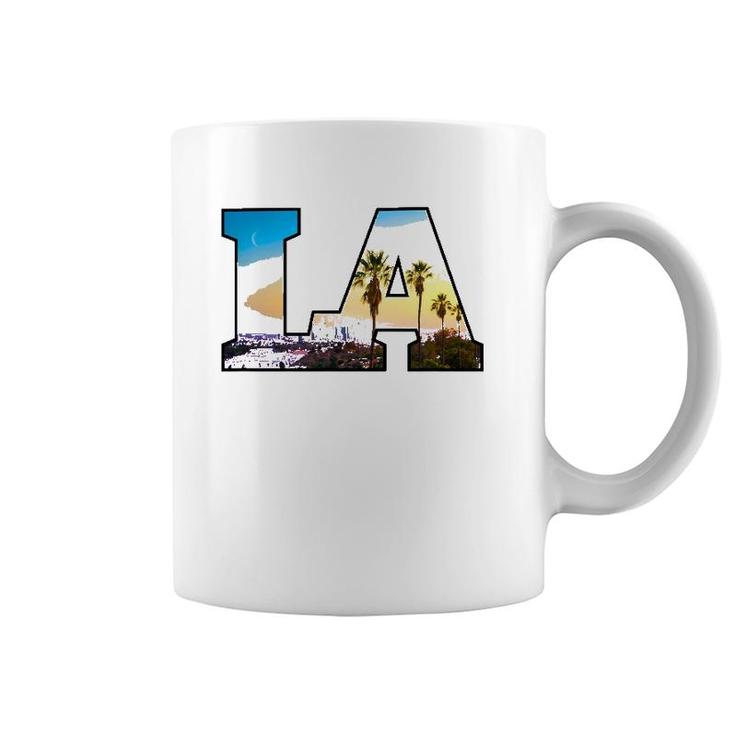 La City Skyline Of Downtown Los Angeles California Coffee Mug