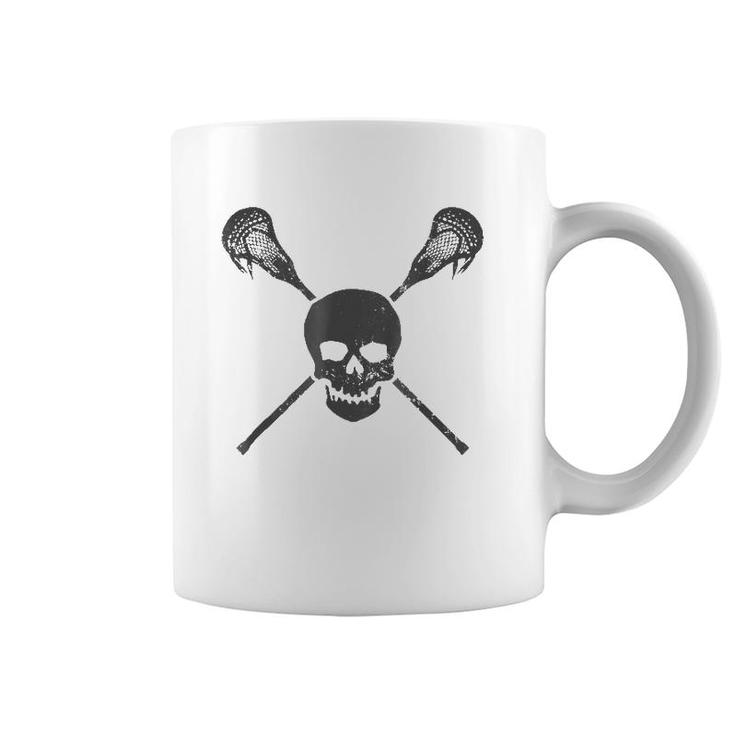 Lacrosse Skull And Sticks Vintage Lax Gif Coffee Mug