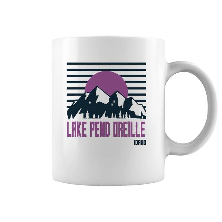 Lake Pend Oreille Vintage Mountains Hiking Camp Idaho Retro Coffee Mug