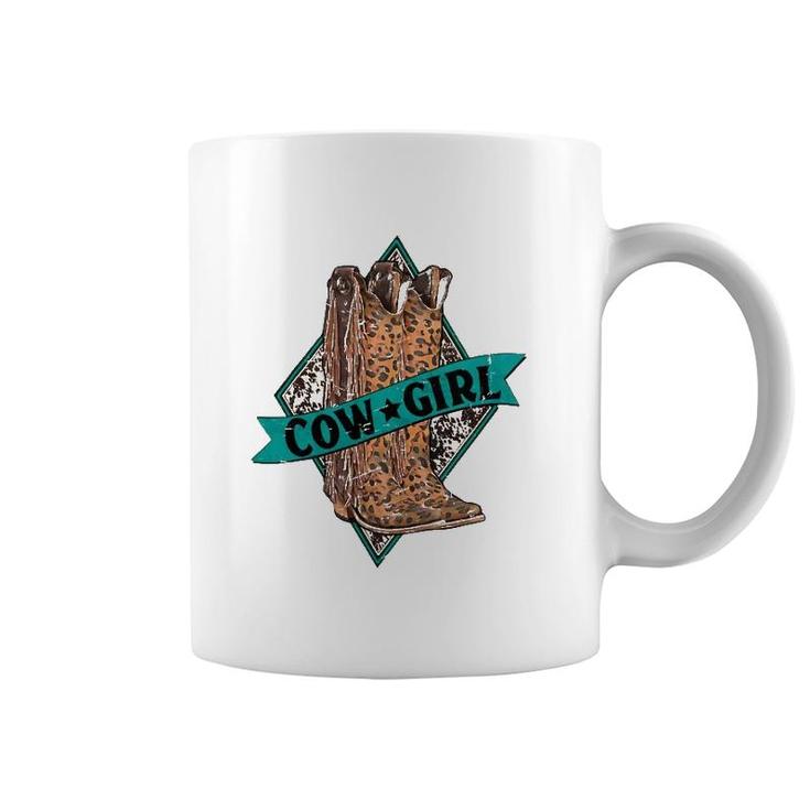Leopard Cowgirl Boots Western Country Cowboy Rodeo Dad Coffee Mug