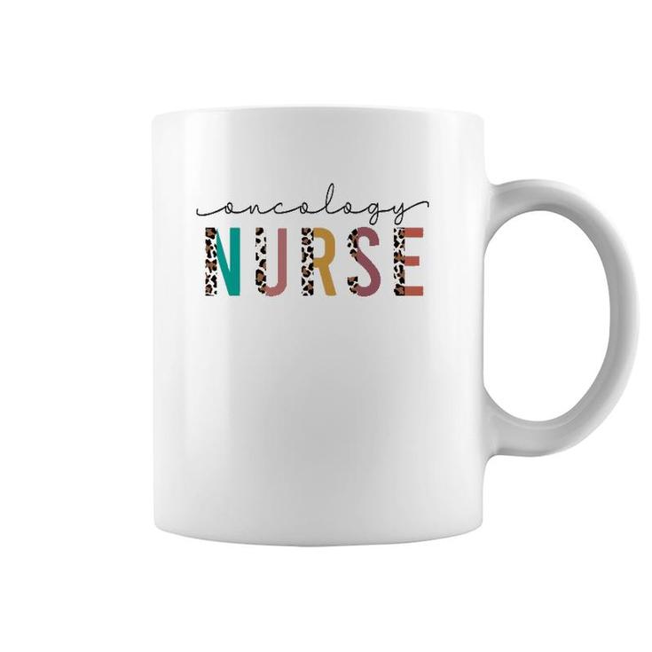 Leopard Print Boho Letters Oncology Nurse Rn Nursing Women's Coffee Mug