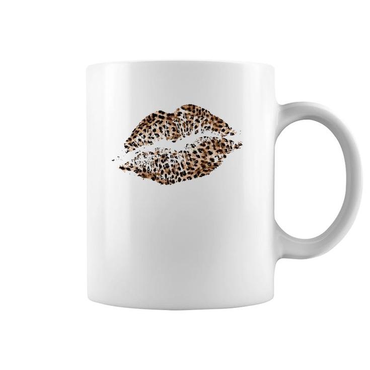 Leopard Print Lips Cheetah Spots Coffee Mug
