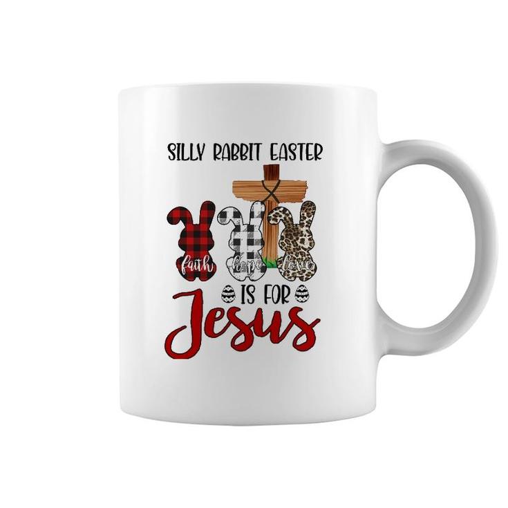 Leopard Red Plaid Silly Rabbit Easter Is For Jesus Coffee Mug