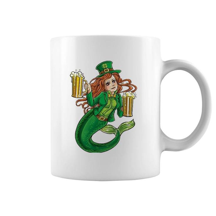 Leprechaun Mermaid St Patrick's Day Redhead Women Lady Beer Coffee Mug