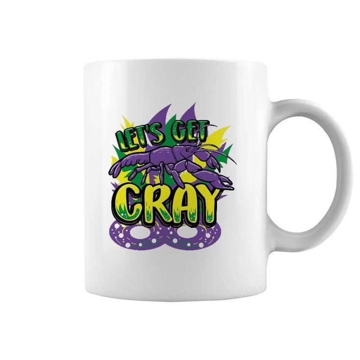 Let's Get Cray Mardi Gras Parade Novelty Crawfish Gift Coffee Mug