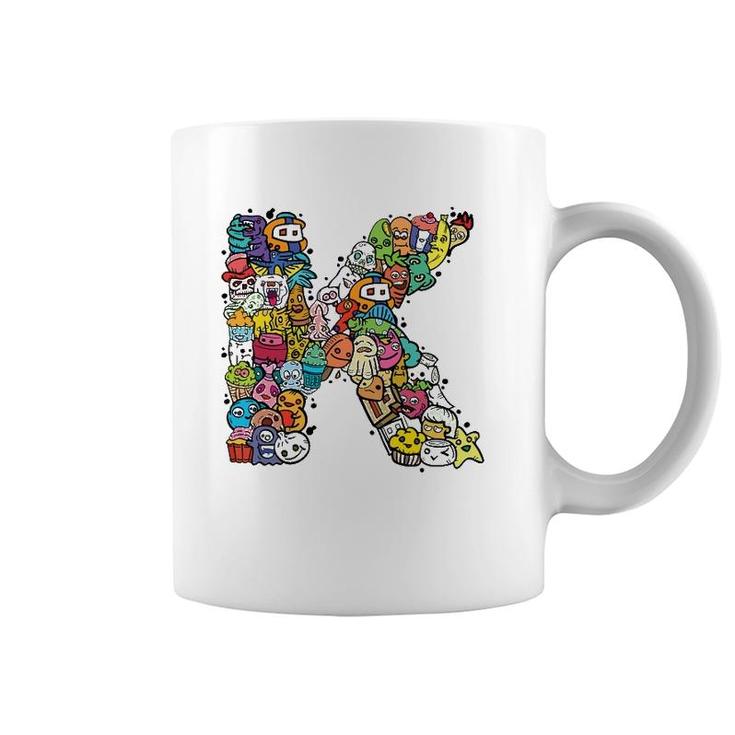 Letter K  Alphabet K Name Initial Monogrammed S Coffee Mug
