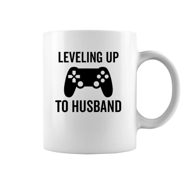Leveling Up To Husband Engagement Groom Video Game Lover Coffee Mug
