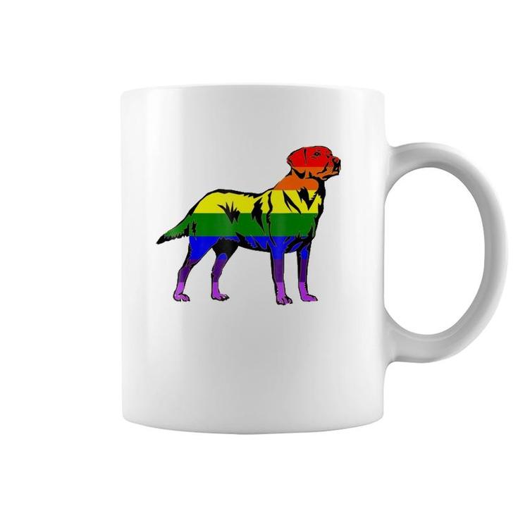 Lgbt Gay Pride Flag Labrador Retriever Vintage Coffee Mug