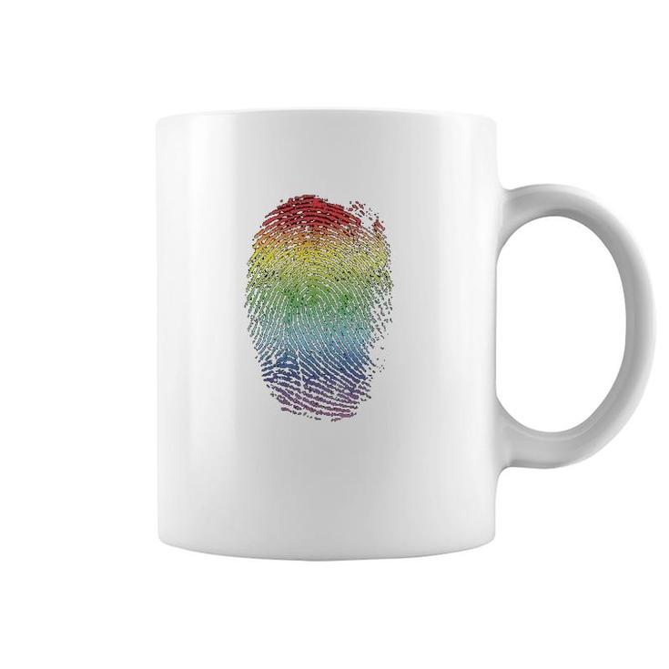 Lgbt Gay Pride Rainbow Thumbprint Coffee Mug