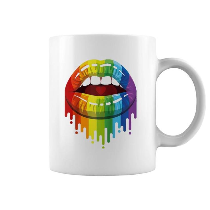 Lgbt Rainbow Kissable Mouth Teepride Gay Csd Raglan Baseball Tee Coffee Mug