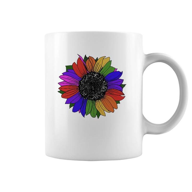 Lgbtq And Ally Rainbow Pride Sunflower Coffee Mug