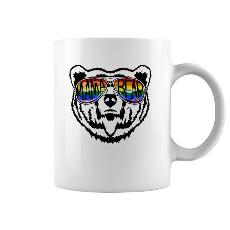 Lgbtq Mama Bear Proud Mom Momma Ally Rainbow Flag Pride Coffee Mug
