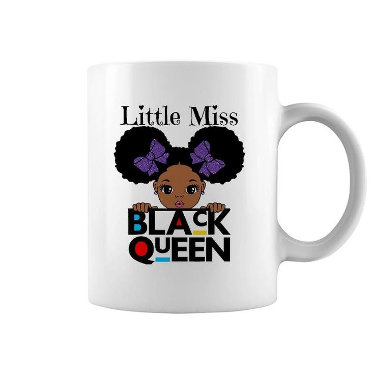 Little Miss Black Queen Melanin Brown Skin Girls Fun Cute Coffee Mug