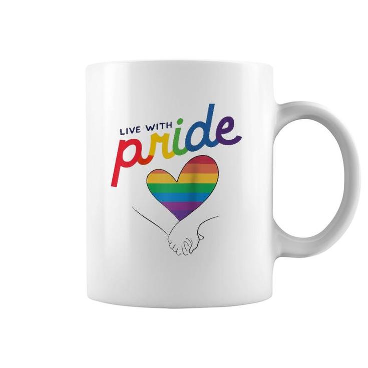 Live With Pride Love Rainbow Lgtbq Raglan Baseball Tee Coffee Mug