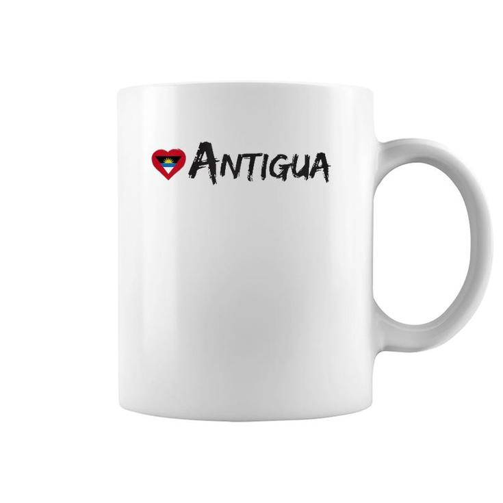 Love Antigua Heart Country Flag Souvenir Gift Coffee Mug