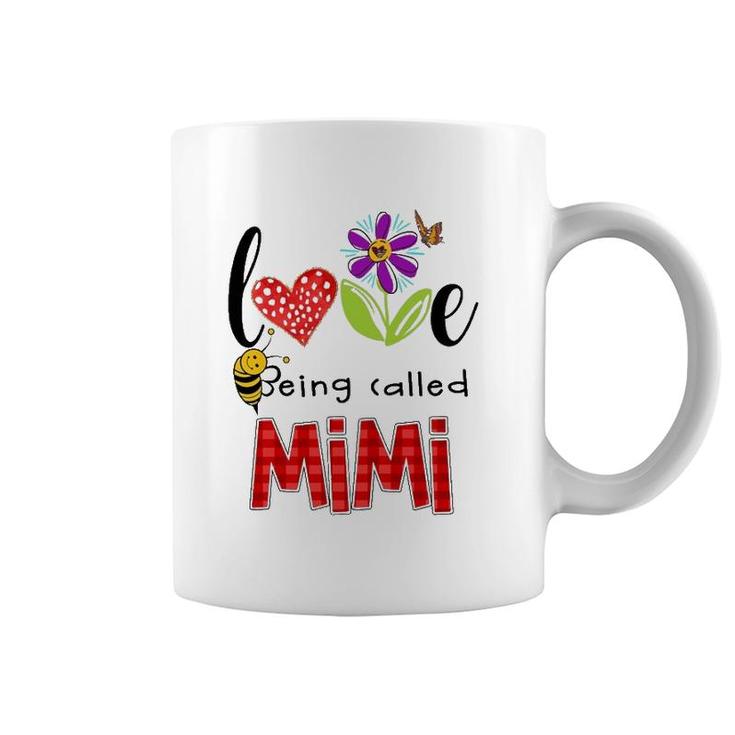 Love Being Called Mimi Gift Grandmother Cute Bee Flower Butterfly Coffee Mug