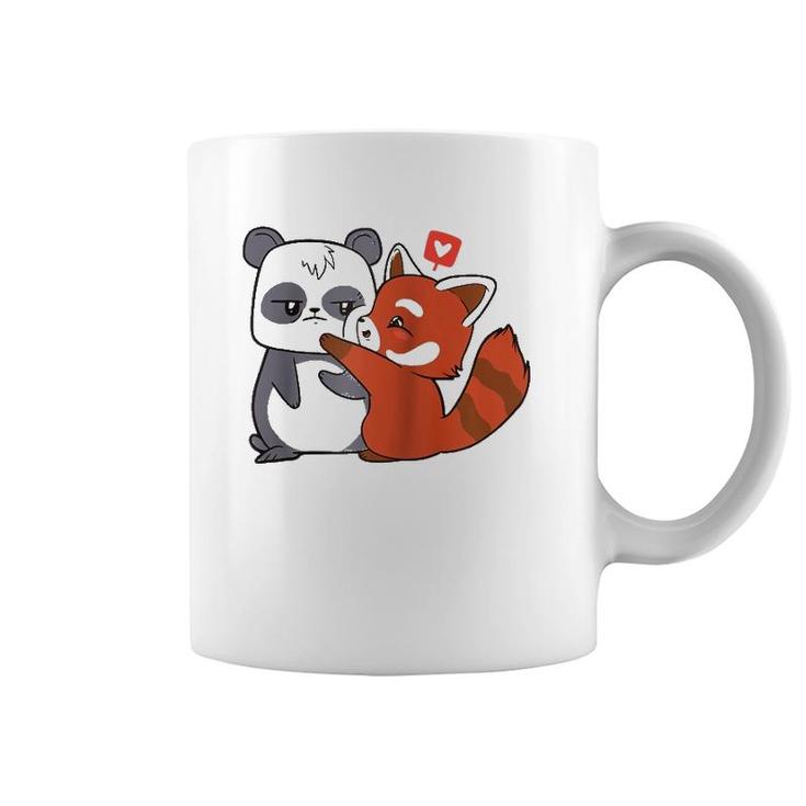 Love Giant Panda Bamboo Bear Cartoon Couple Heart Kids Gifts  Coffee Mug