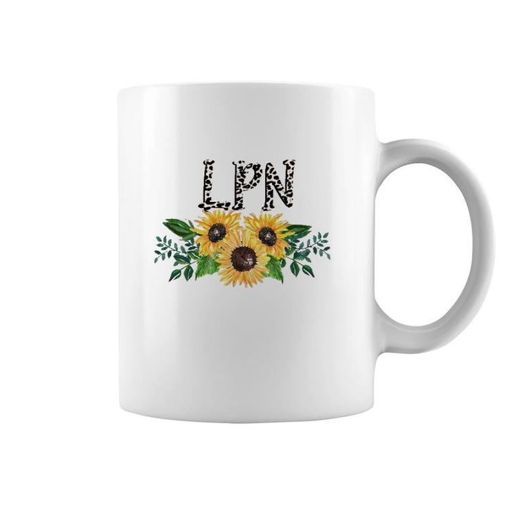 Lpn Leopard Text Sunflower Licensed Practical Nurse Gift Coffee Mug