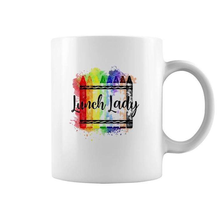 Lunch Lady Crayon Colorful School Cafeteria Lunch Lady Gift Coffee Mug