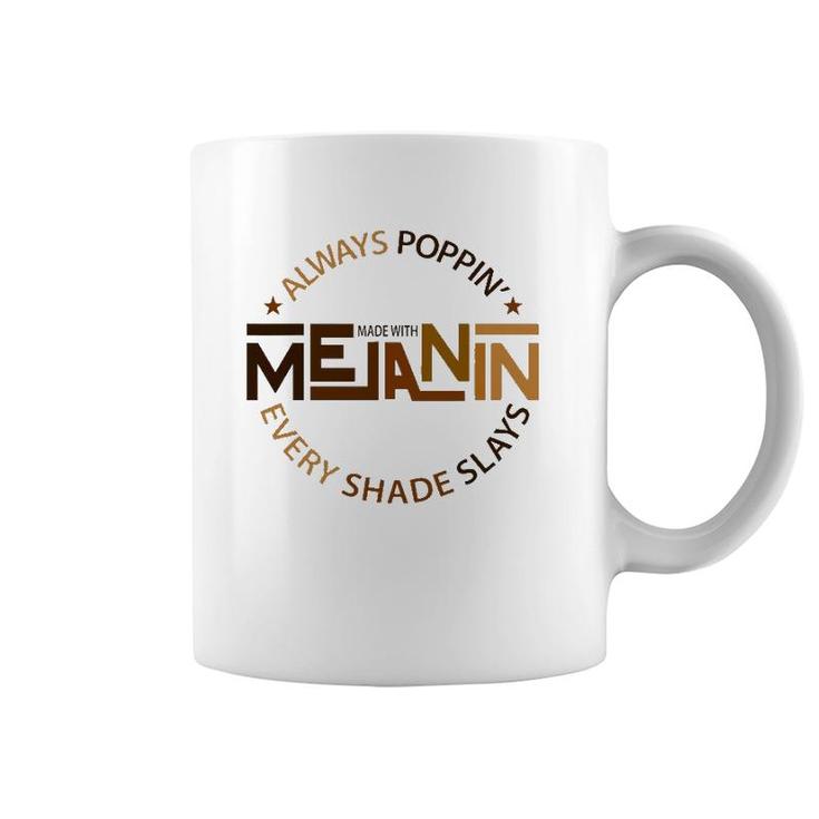 Made With Melanin Black Girl Magic Afro Beauty Black Queen Coffee Mug
