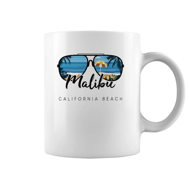 Malibu Beach California Palm Tree Sunglasses Souvenir Coffee Mug