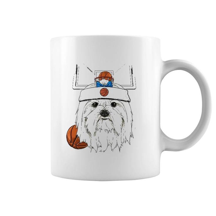 Maltese Basketball Dog Lovers Basketball Player Coffee Mug