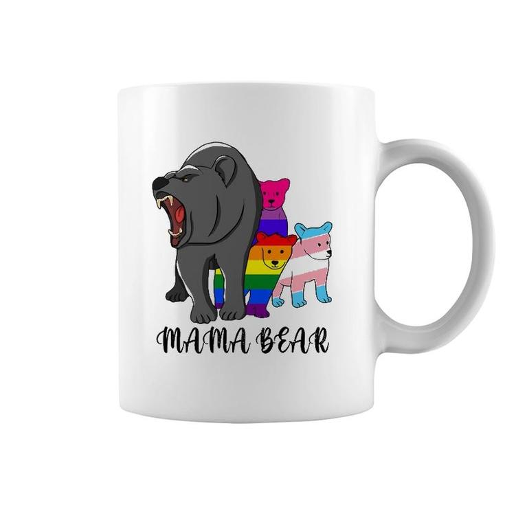 Mama Bear Lgbt Gay Trans Pride Support Lgbtq Parade Coffee Mug