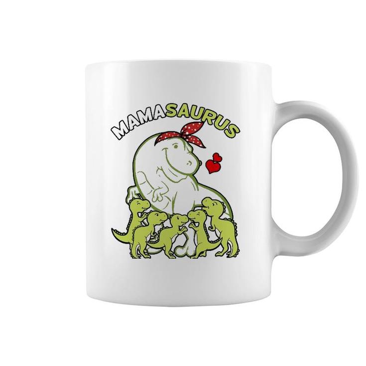 Mamasaurus Mama 5 Kids Dinosaur Mother's Day Coffee Mug