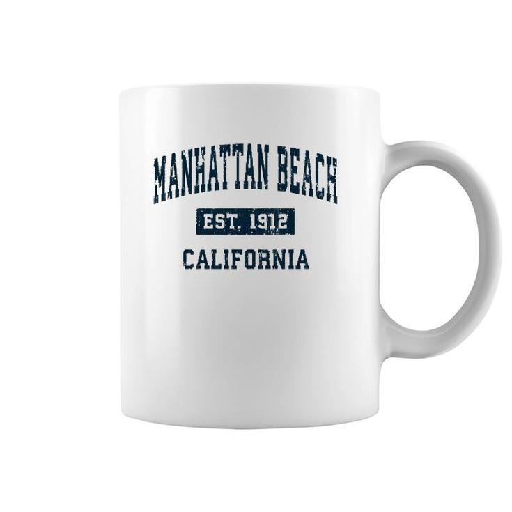 Manhattan Beach California Ca Vintage Sports Design Navy  Coffee Mug