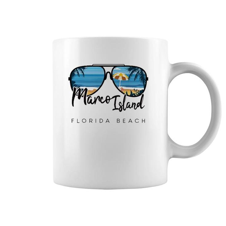 Marco Island Florida Palm Tree Sunglasses Souvenir Coffee Mug