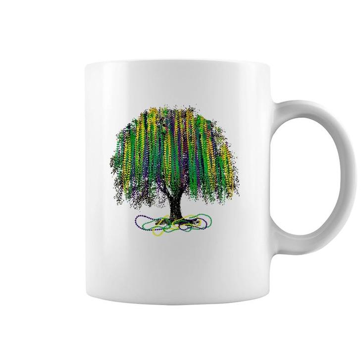 Mardi Gras Tree Beads New Orleans 2022 Watercolor Vintage Coffee Mug