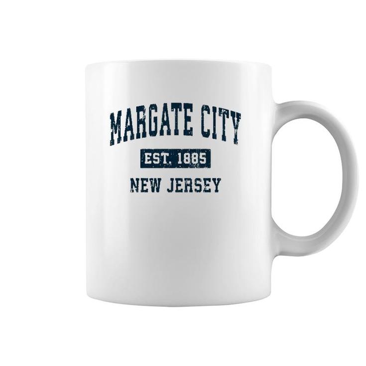 Margate City New Jersey Nj Vintage Sports Design Navy Print  Coffee Mug