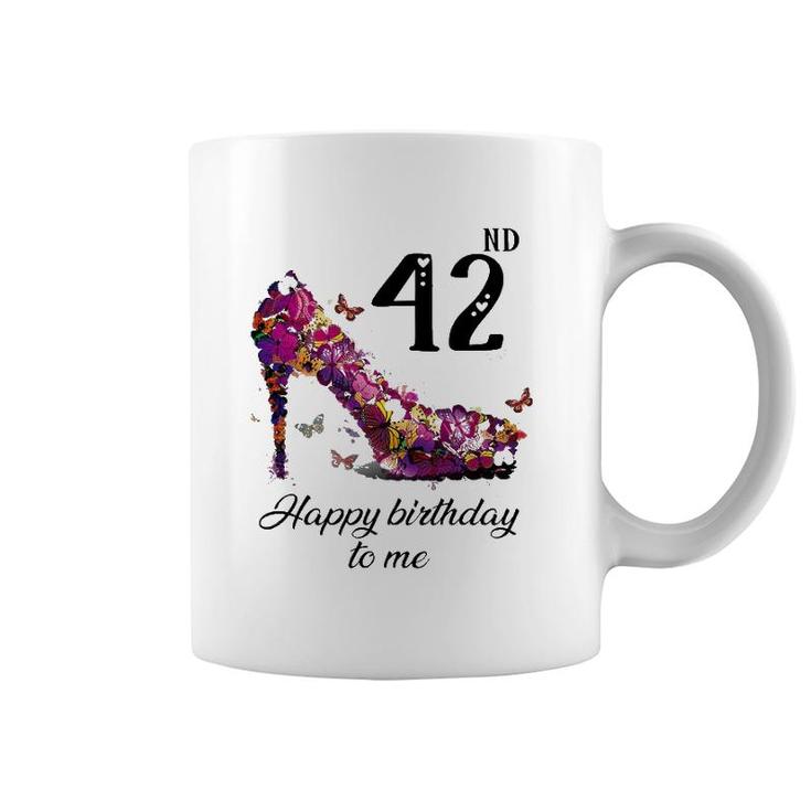 Mb 42Nd Birthday Butterfly Shoe Happy Birthday To Me Coffee Mug