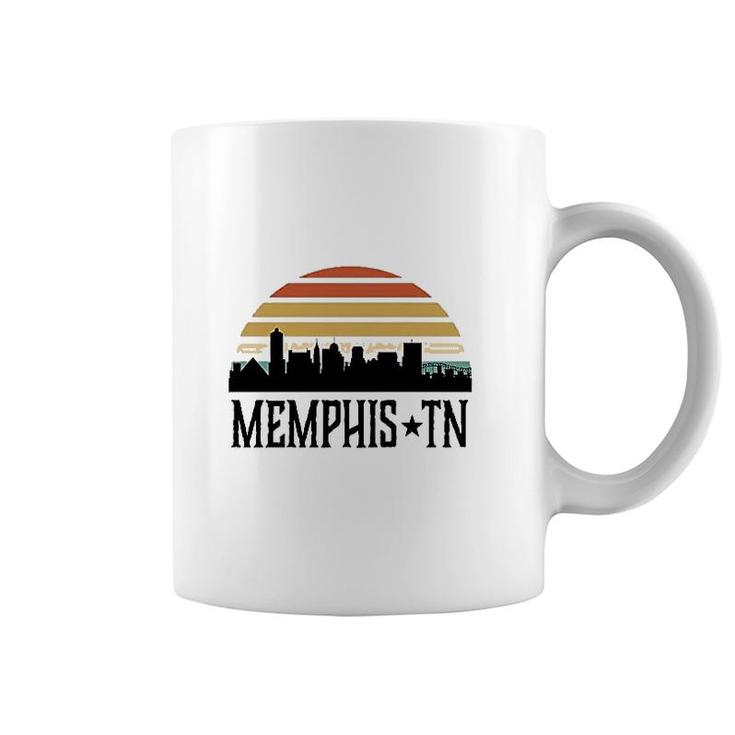 Memphis Tennessee Skyline Retro Sunset Coffee Mug