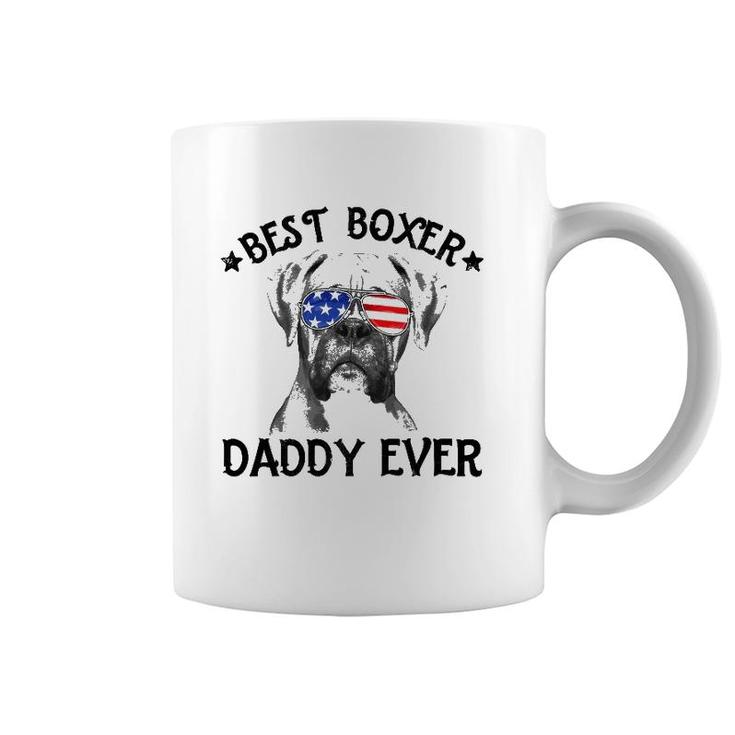 Mens Best Boxer Daddy Ever Dog Dad American Flag 4Th Of July Coffee Mug