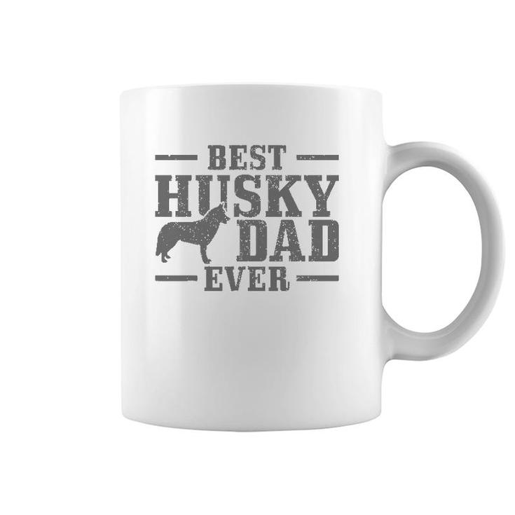 Mens Best Husky Dad Ever Funny Dog Owner Vintage Husky Coffee Mug