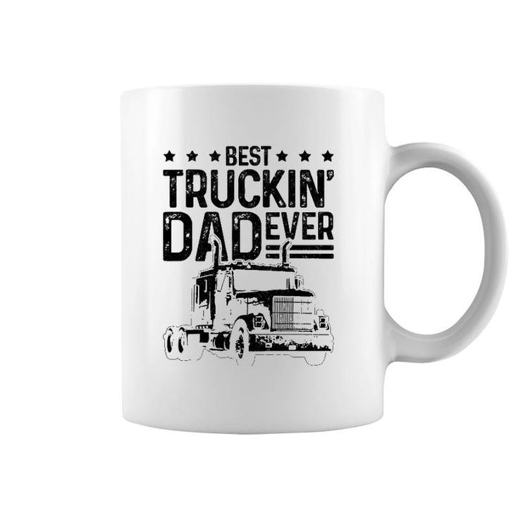 Mens Best Truckin' Dad Ever Truck Driver Father's Day Gift Coffee Mug