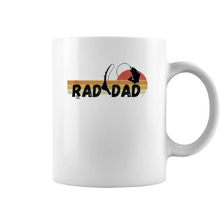 Mens Cool Retro Fishing Rad Dad Father's Day  Coffee Mug