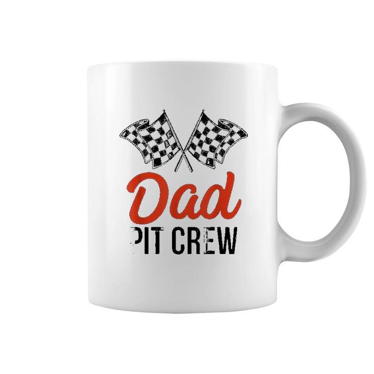 Mens Dad Pit Crew Funny Hosting Car Race Birthday Party  Coffee Mug