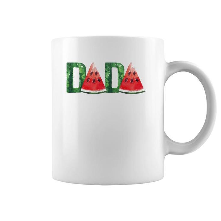 Mens Dada Watermelon Funny Summer Fruit Father's Day  For Dad Coffee Mug