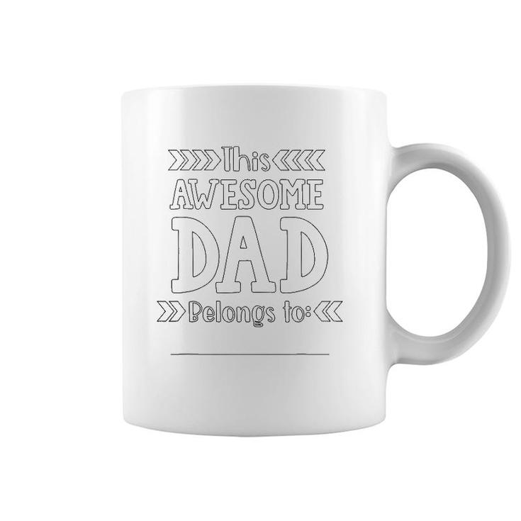 Mens Father's Day Coloring Craft Gift For Dad From Kids Awesome Coffee Mug