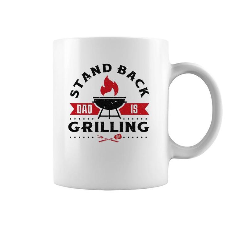 Mens Funny Bbq Smoker Stand Back Dad Is Grilling Fathers Day Coffee Mug