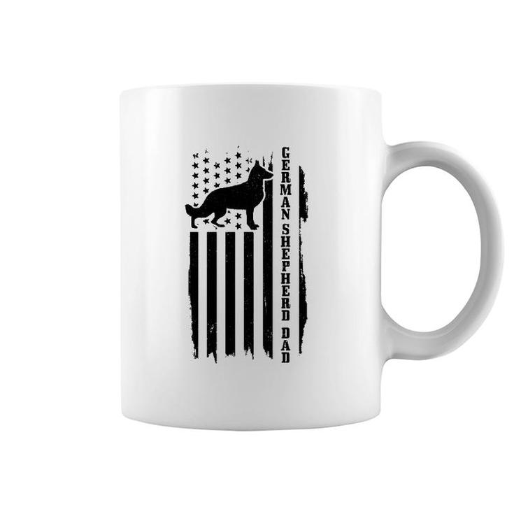 Mens German Shepherd Dad Vintage American Flag Patriotic Dog Coffee Mug