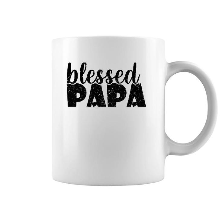 Mens Papa Grandpa  Proud New Dad Blessed Papa Father's Day Coffee Mug
